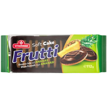 Печенье бисквитное Frutti Vitaminka с ананасовым желе в шоколаде, 112г 