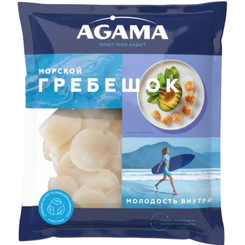 Филе Гребешка морского Агама свежемороженое, 250г
