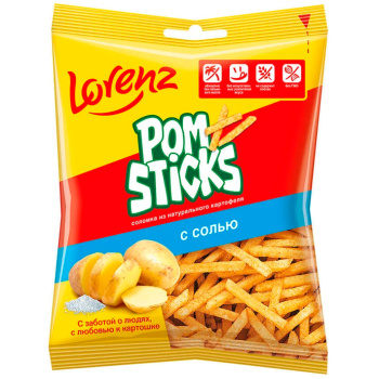 Картофельные чипсы соломкой Pomsticks с солью, 40г