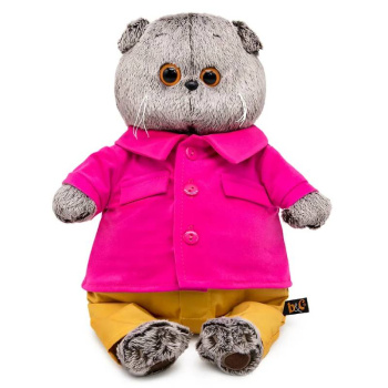 Мягкая игрушка Кот Басик в яркой курточке, 19см