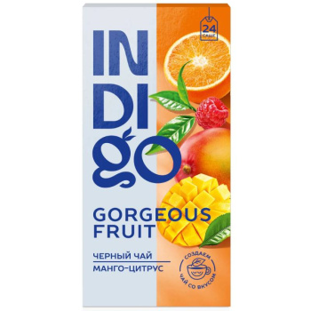 Чай чёрный с добавками Indigo Gorgeous Fruit Манго-Цитрус, 24 пакетика
