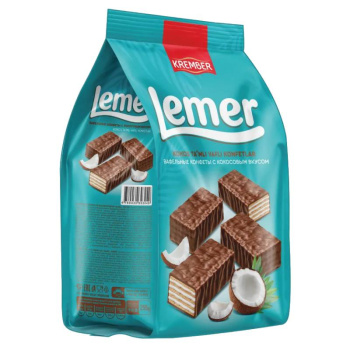 Конфеты Krember Lemer вафельные со вкусом кокоса, 255г