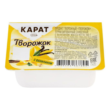 Творожок Ваниль 10% 100г БЗМЖ Карат