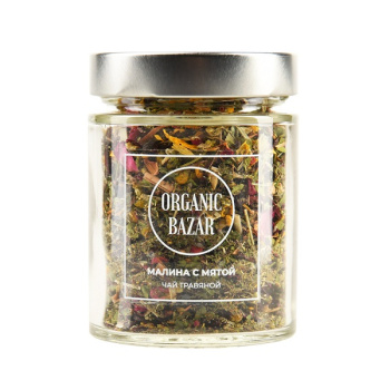 Чай Organic Bazar малина с мятой, 55г 