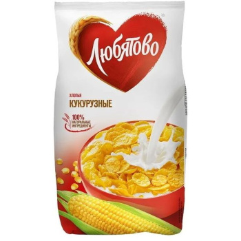 Хлопья Любятово кукурузные, 300г 