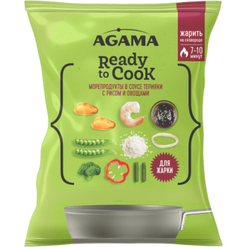 Морепродукты Agama в соусе терияки с рисом и овощами, 320г