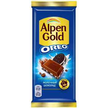 Шоколад Alpen Gold Oreo молочный с дробленым печеньем Oreo 95 г