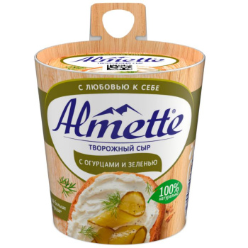 Сыр творожный Almette с огурцами и зеленью 60% БЗМЖ, 150г