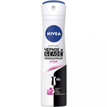 Дезодорант Nivea спрей жен 150мл Невидим защита для черного и белого Clear