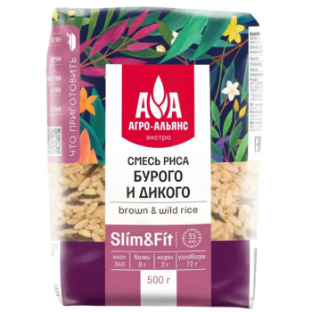 Смесь бурого и дикого риса Экстра Агро-Альянс, 500г 