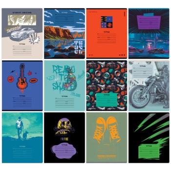 Тетрадь в линейку BG Mix-12 Мальчики эконом 24 листа