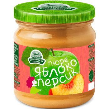 Пюре фруктовое Семилукская трапеза яблочно-персиковое, 470г