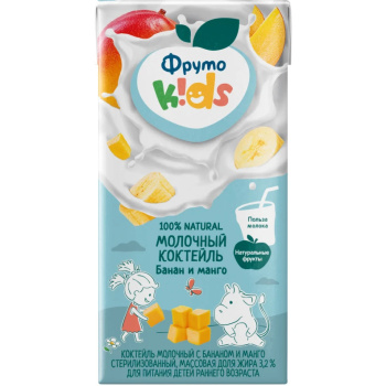 Коктейль ФН 200мл молочный Банан и манго 3,2% БЗМЖ