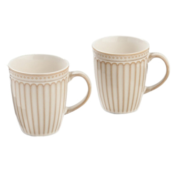 Набор кружек 2 шт Доляна Винтаж 12х9х10 см, бежевые, 350мл