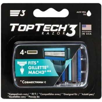 Кассета TopTech Razor муж 3 лезвия 4шт