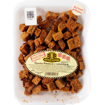 Гренки ржаные с чесноком Знаковые, 100г