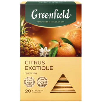 Чай Гринфилд Citrus Exotic чёрный, 20 пирамидок 