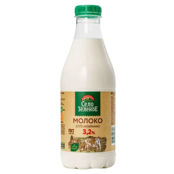 Молоко Село Зелёное 3,2% БЗМЖ, 0,906 л 