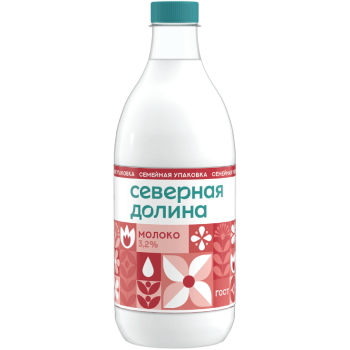 Молоко Северная Долина пастеризованное 3,2%, 1,4л