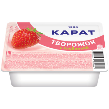 Творожок Карат с клубникой 9%, 230г