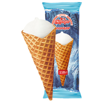 Мороженое Рожок 15% 110г Пломбир с ароматом ванили БЗМЖ Свитлогорье