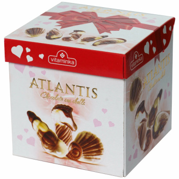 Набор конфет Atlantis Морские ракушки из молочного и белого шоколад с нач. из орехового крема, 93г