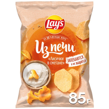 Чипсы Lay's Из печи, лисички в сметане, 85г