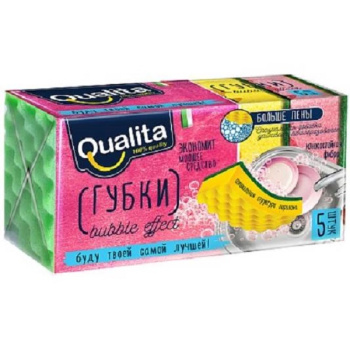 Губка для посуды Qualita BABBLE EFFECT 5шт