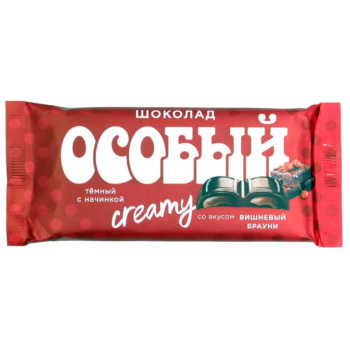 Шоколад Особый темный, вкус вишневый брауни, 82г