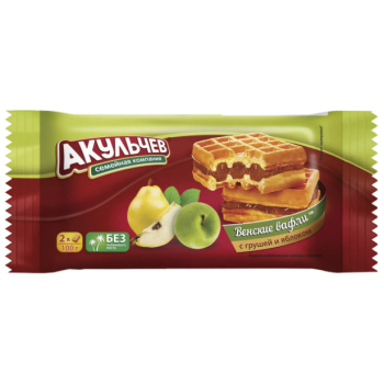 Вафли Венские с грушей и яблоком, 100г