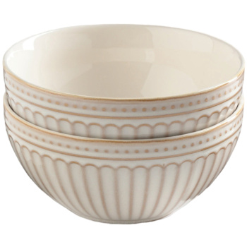 Набор салатников Доляна бежевый «Винтаж», 15х15х6,5 см