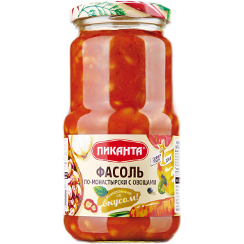 Фасоль Пиканта по-монастырски с овощами, 530г