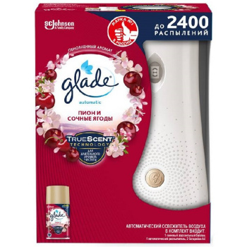 Освежитель Glade авт 269мл Пион и сочные ягоды Комплект