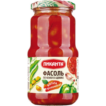 Фасоль Пиканта печёная в аджике, 470г
