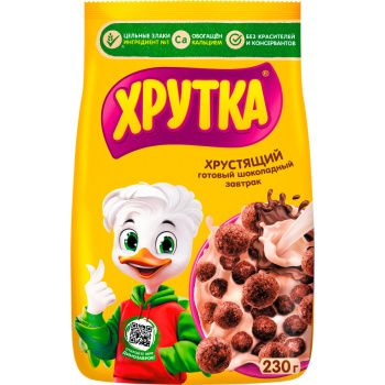 Готовый завтрак Хрутка, шоколадные шарики, 230г