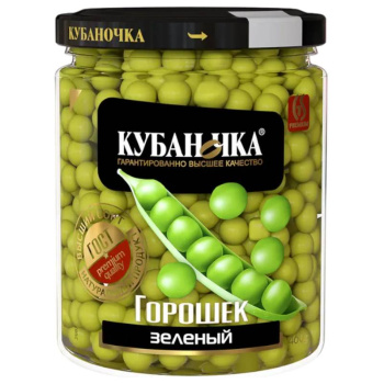 Горошек зелёный Кубаночка, 260г 