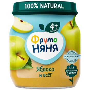 Пюре натуральное ФрутоНяня Яблоко 100 г