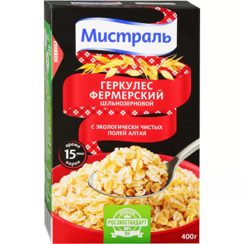 МИСТРАЛЬ Хлопья Фермерский Геркулес, 400г
