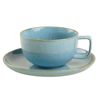 Чайная пара голубая SL Home Аззура чашка 300 мл, блюдце 16,5х2,2 см