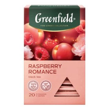 Чай Гринфилд Raspberry romance черный, 20 пирамидок 
