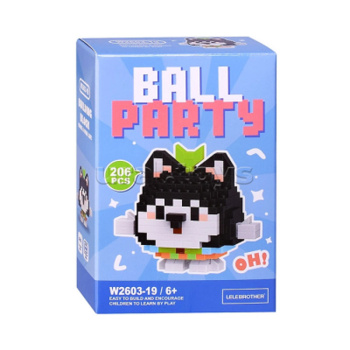 Конструктор Ball Party, хаски-круглик, 206 деталей