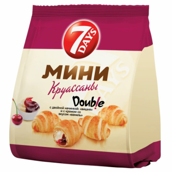 Круассаны 7DAYS мини с кремом ваниль-вишня 265г