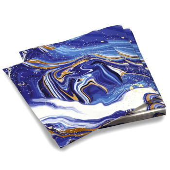 Салфетки бумажные трехслойные Смола синяя, 33x33 см, 20 шт