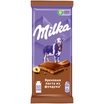 Шоколад Милка ореховая паста и фундук 80г