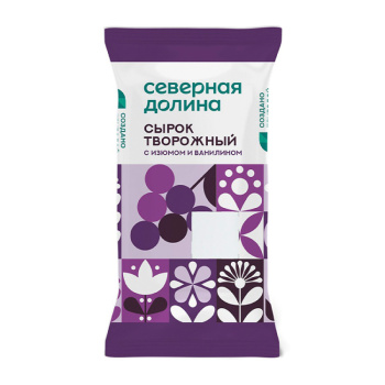 Сырок творожный Северная Долина изюм ваниль 8% БЗМЖ, 90г 