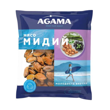 Мясо мидий Agama варёно-мороженое, 300г