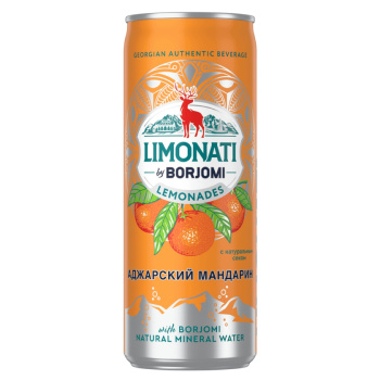 Газированный напиток Borjomi Limonati, аджарский мандарин, 0,33л