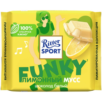 Шоколад белый Ritter Sport Лимонный мусс, 100г