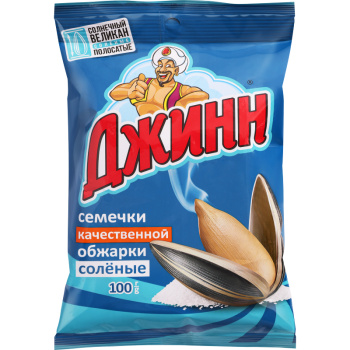 Семечки Джинн подсолнечника Солнечный великан жареные особо соленые, 100г 