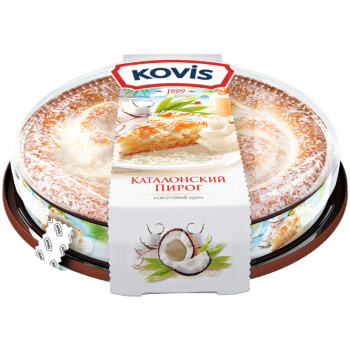 Пирог Каталонский Kovis бисквитный Кокос со Сливочным кремом, 400г